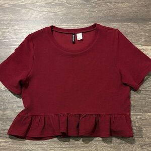Maroon peplum top